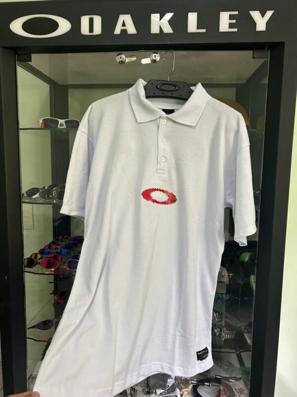 Polo Oakley Static - Vermelha – Masculina – (Preta e/ou Branca) – 100% Algodão - Imagem 4