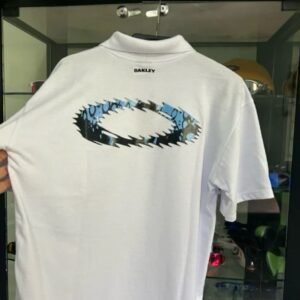 Polo Static Masculina Branca - Logo Azul - 100% Algodão