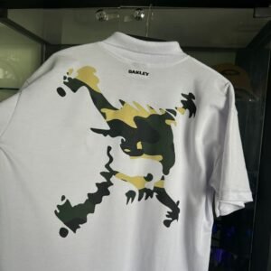 Polo Skull Militar Masculina Branca - 100% Algodão