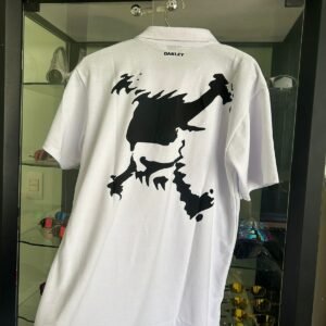 Polo Skull Masculina Branca - 100% Algodão