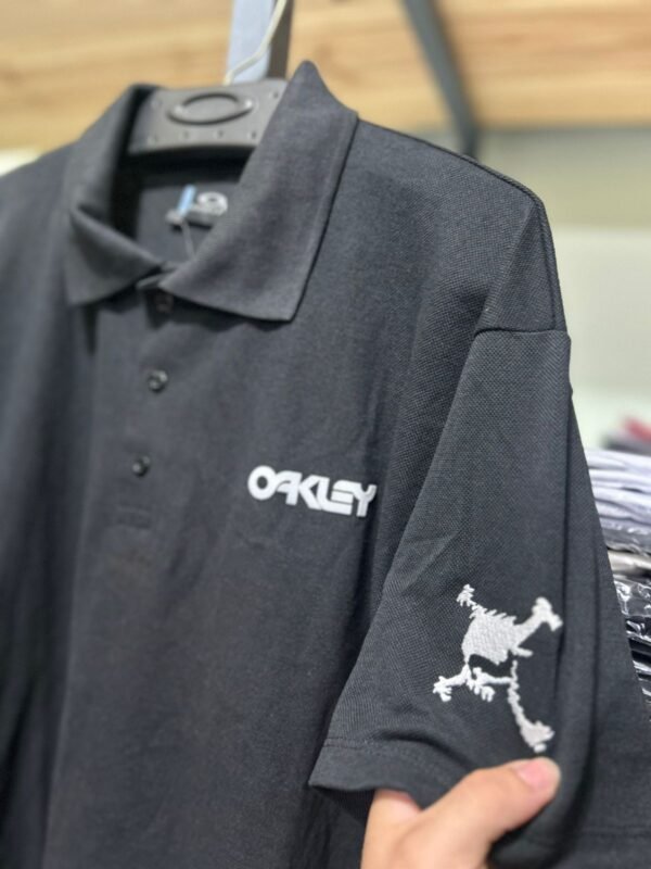Polo Skull Masculina Preta - 100% Algodão - Imagem 2