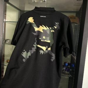 Polo Skull Militar Masculina Preta - 100% Algodão
